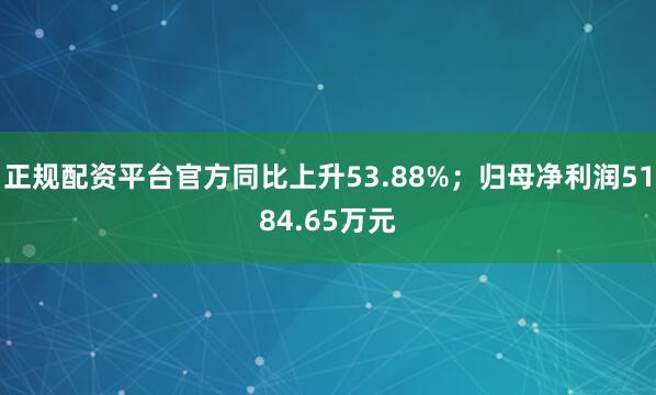 正规配资平台官方同比上升53.88%；归母净利润5184.65万元